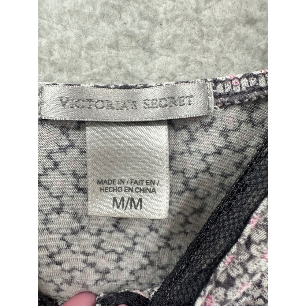 Victoria's Secret Floral Lace Trim Camisole Tank Top M/M Pink Black White - Picture 8 of 10